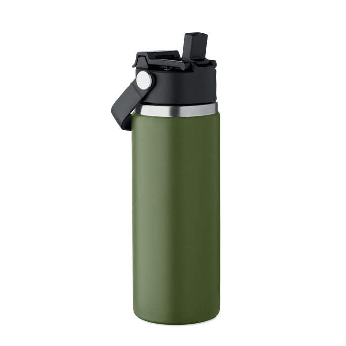 Gourde double paroi promotionnelle recyclée 500ml Suma Grip Vert foncé
